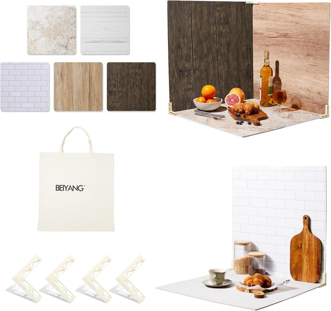 5 PCS 24X24 Inch Boards Photo Backdrop for Flat Lay, Food Photography Background, BEIYANG
