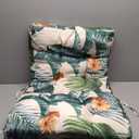 Waterproof & UV-Resistant Rocking Chair Cushion-49 x21 All-Weather Tufted High Back Pads with Non-Skid Back & Ties for Indoor/ Outdoor Patio Furniture, Lounge Chairs (Hawaii)