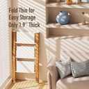 Mayi Plus 3 Step Lightweight Aluminum Folding Ladder, Portable Step Stool with Wide Anti-Slip Pedals, 330 lbs Capacity for Home,Cleaning TasksWhite&Woodgrain