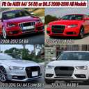 Front Bumper Lip Splitter Spoiler Fit for Audi S5/ A5 S-Line/ A5 B8 B8.5 2008-2017 + S4/ A4 S-Line/ A4 B8 B8.5 2008-2016, Carbon Fiber Style Coating 3pcs Accessories Air Chin Body Kit