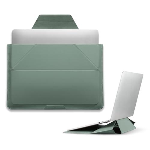 MOFT Laptop Carry Sleeve, 2-in-1 Laptop Bag & Stand for 16" MacBook Air/Pro & Dell/HP/Lenovo/Asus, Stylish Slim Computer Sleeve Bag with Expandable Storage for Computer Accessories, Seafoam