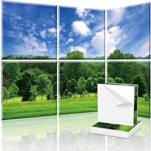 Decorative Acoustic Wall Panels 6 Pack, 72“x48” Art Sound Absorbing Panels, Soundproof Foam Panels for Bedroom, Home Theater, Studio, Office - Green Trees