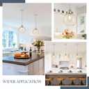 Bagood 8 Inch Nickel Hanging Pendants Light Contemporary Globe Pendant Kitchen Island Modern Pendant Lights with Clear Glass Adjustable Hanging Light Fixture for Dining Room Bedroom (Bulb Incl.)