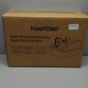 X-Large Stainless Steel Cat Litter Box, Enclosed Litter Box for Multiple Cats, Spacious and Easy to Maintain, Sturdy Metal Construction with Upper Cover, Litter Pad, Shovel and Footboard (Silver Gray)