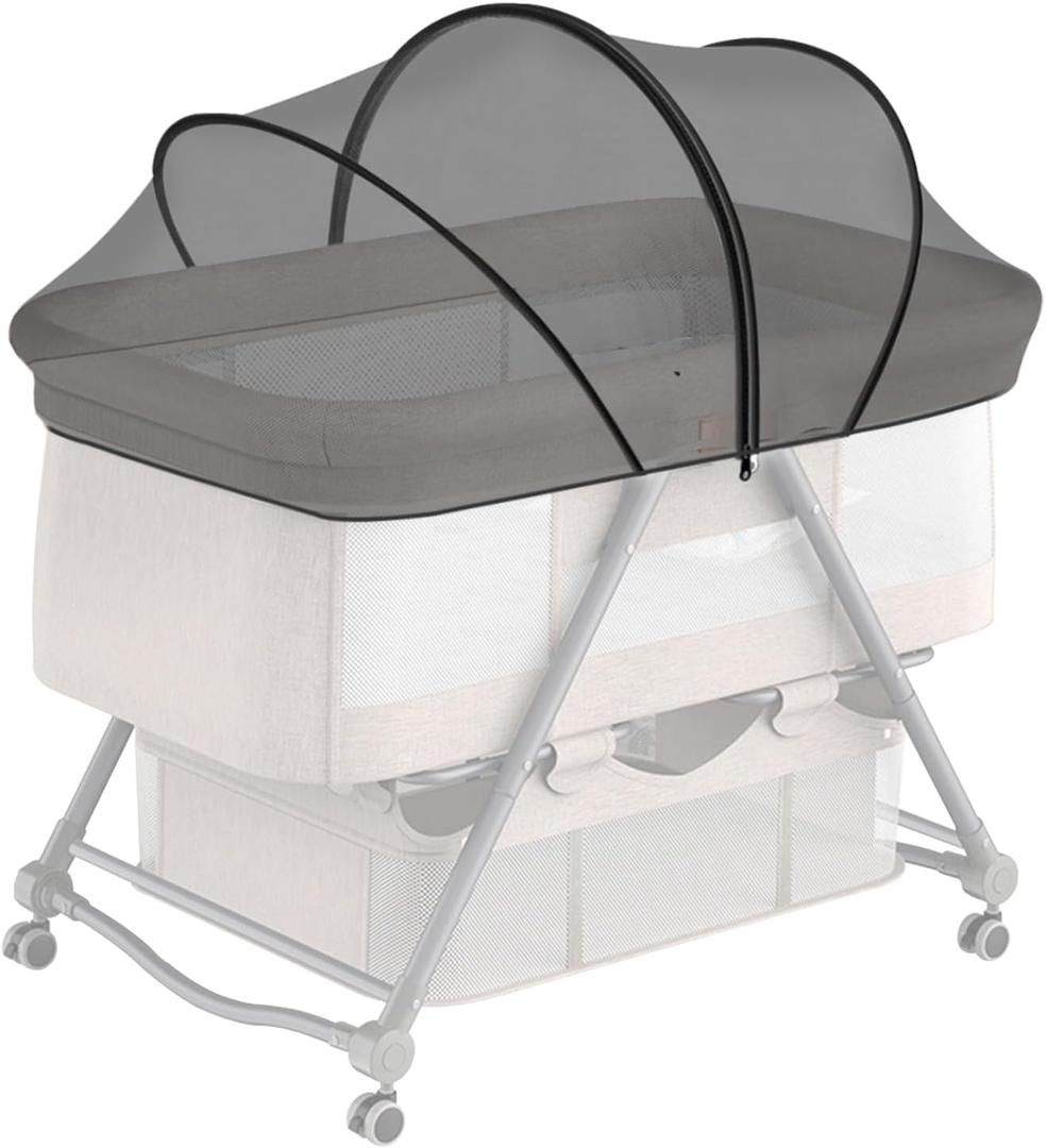 DUOMI Bassinet Cover with Two-Way Zipper,Portable Bassinet Mosquito Net Cover for Cats to Keep Pets Out(Black)