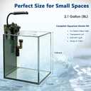Nano Aquarium Kit, 2.1 Gallon Rimless Glass Fish Tank