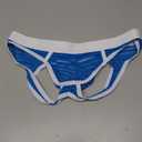 Men's Semi-Transparent Jockstrap Thong Underwear T-Back Thong G-String Underpants (Medium, Blue)