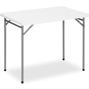 3ft Rectangular Folding Table for All-Occasion, Foldable Table with HDPE Tabletop and Steel Legs, Durable and Stable Small Folding Table, Perfect for Camping, Picnic, Party, Indoor & Outdoor (White)