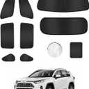8PCS Windshield Sun Shade for Toyota RAV4 2019-2024 2025 Accessories- Full Coverage Front Rear Side Triangular Window Shade Cover Sun Visor - UV Ray & Privacy Protection for Camping, Napping