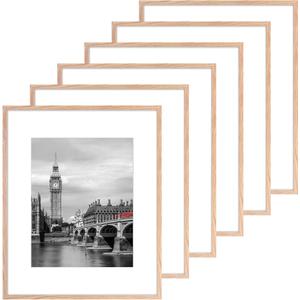 Fixwal 16x20 Poster Frame Set of 6 with Plastic Cover, PVC, Natural, 16*20in