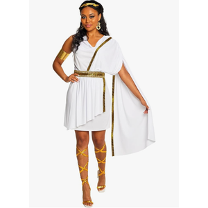 Morph Greek Goddess Costume - Women's Toga Costume, Halloween Goddess Outfit for Women, Greek Toga Dress, Size S