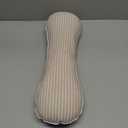 Firm Buckwheat Neck Pillow, Adjustable Height, Cervical Back Support for Neck Pain Relief, Cool Stripe Bone Shape Pillow for Recliner Sleeping, Khaki 19"X7"