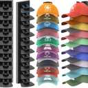 hat rack, one package includes two hat racks, capable of holding up to 40 baseball caps total, featuring a simple structure, easy installation, and premium quality (Black).
