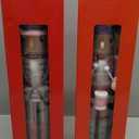 Nutcracker Christmas Decor Set of 2 15-Inch Wooden King and Soldier Blue Green Nutcracker Figure Ornaments for Table Mantel Christmas Tree Decorations