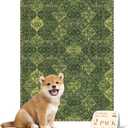 nunubaby Washable Pee Pads for Dogs, Stylish, Non-Slip and Leak-Proof Pee Pads. Reusable Potty Pads for Dogs for Crates and Floors.(Green/Multi, 18" x24" )