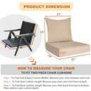 22x24 Outdoor Cushions,Outdoor Deep Seat Cushion Set,Olefin Fabric Patio Furniture Cushions,Deep Seat Bottom and Back Cushion for Chair,Sofa, and Couch,Tan (Set of 2 Seats,2 Backs)