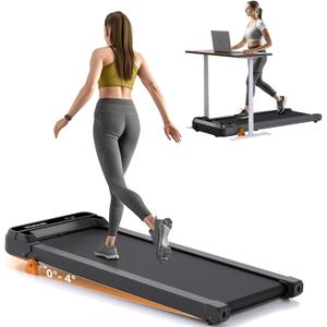 Walking Pad Treadmill Under Desk - Vitalwalk Portable Treadmill with Incline, Mini Treadmill for Home and Office, 2.5HP, Remote Control, LED Display, 300LBS Loading Capacity for Walking Jogging Black