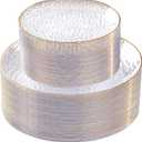 SUT 100Pcs Clear Plastic Plates, Hammered Plates Disposable Heavy Duty, Clear Disposable Plates With Gold Rim, Fancy Plastic plates Include 50 Dinner plate and 50 Dessert plate for Wedding