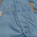 Verdusa Women's Cheetah Print Sequin Top Y2K Tie Back Corset Halter Going Out Crop Tops Blue Medium