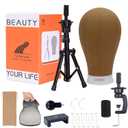 LIYATE Wig Stand - 22 Inch Adjustable Tripod Mannequin Head for Wigs Display with Cap, T Pins, Phone Clip & Adapter