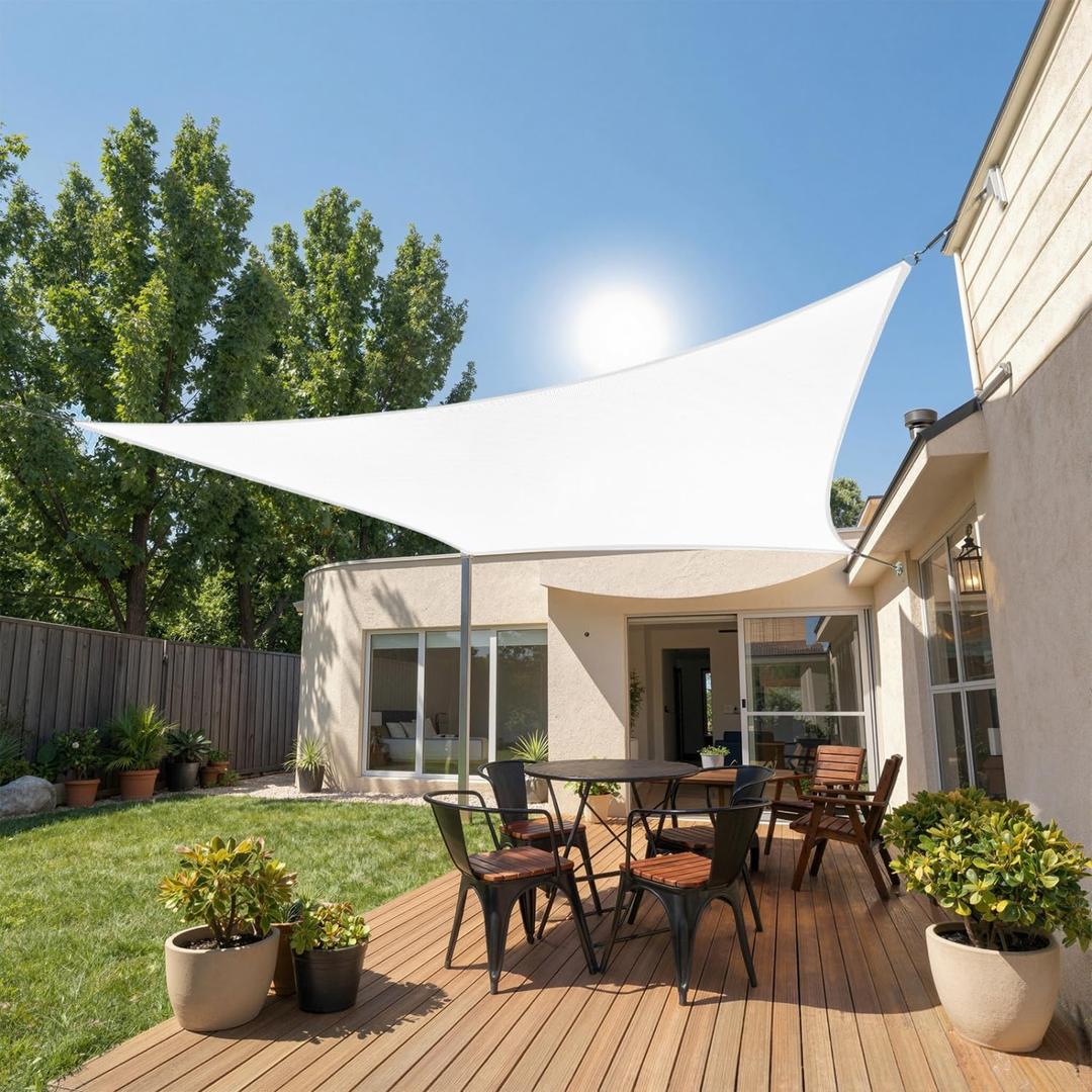 Rectangle 8' x 10' White Sun Shade Sail Canopy Awning for Patio Backyard Lawn Garden Outdoor Activities Grade UV Block Mesh Netting, We Can Make Custom Sizes