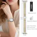 MioHHR Slim Metal Bands Compatible with Apple Watch Bands for Women 38mm 40mm 41mm 42mm (Series 11 10), Stainless Steel Strap Bands for iWatch Series 11 10 9 8 7 6 5 4 3 2 1 SE3/2/1, Silver/Gold
