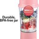 Hamilton Beach Portable Blender for Shakes and Smoothies, 14 Oz BPA Free Travel Cup & Lid, Durable Stainless Steel Blades, Personal Smoothie Blender, Coral (51171)