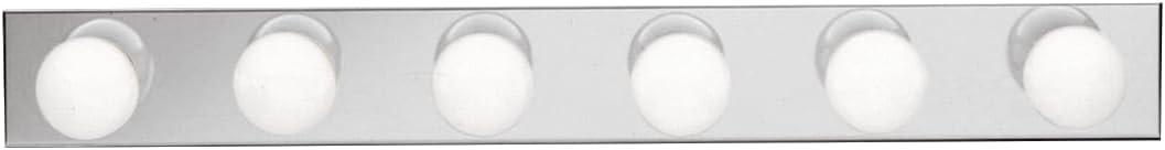 Kichler 6-Light Linear Bathroom Vanity Light Fixture, 36" Chrome Bath Bar for Bathroom over Mirror, Modern Transitional Wall Mount Lighting (36" W x 4.25" H x 2" D), 626CH