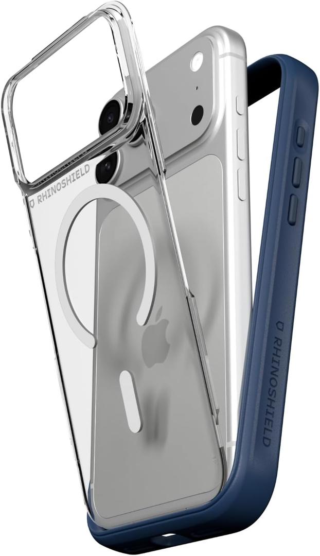 RhinoShield Phone Case Compatible with MagSafe for iPhone 17 Pro Max | Mod NX - Modular Protective Bumper Case with Backplate, Superior Magnetic, Military Grade Drop Protection - Navy Blue