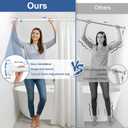 Tension Curtain Rod 32-48Inch White Shower Rod Tension Rod Adjustable Curtain Rods No Drilling Curtain Rods for Bathroom,Windows,Closets,Doorway