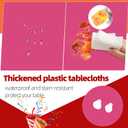tujol Hot Pink 6 Pack Plastic Table Cloth 84", Disposable Round Tablecloth Table Cover, Plastic Tablecloths for Parties