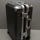 Carry On Luggage with Spinner Wheels, 8010S Aluminum Frame Zipperless Polycarbonate Hard Shell Suitcase (ZX-Core, Charcoal Metallic, 20 Inch)