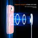 CHAOFEnG Magnetic Compatible with iPhone Air Case with Stand [Military Grade Drop Tested][Compatible with Magnet] Ring Translucent Slim Hard Back Soft Edge 17 Air Phone Case, Pink