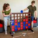 GoSports 4 Foot Giant Wooden 4-in-a-Row Connect Game – Jumbo Party Size with Heavy-Duty Coins – Easy Setup and Portable Design for Indoor and Outdoor Yard Game for Adults, Large