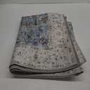 jinchan Area Rug 3x5 Entryway Rug - Washable Vintage Boho Floral Floor Cover Lightweight Low Pile Indoor Doormat Thin Non-Slip Carpet for Kitchen Living Room Bedroom Dining Room Office Light Blue (Distressed Blue Multi)