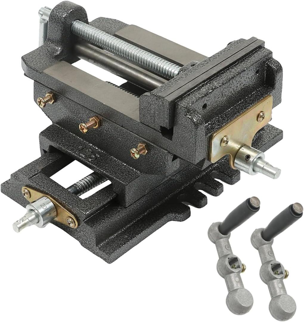 5in Drill Press X-Y Compound Heavy Duty Vise Double Way Cross Slide Vise Clamp Machine