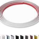 9.8 Ft Peel and Stick Wall Molding Trim, D-Shape Flexible Molding Trim White(Paintable) for Backsplash, Mirror, Wall, Window & Door Frames, Waterproof Self Adhesive Trim(W:0.4", T:0.1")