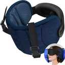 Travel Pillows for Airplanes, Airplane Pillow for Long Flight, Airplane Head Strap with Eye Mask for Sleep, Travel Neck Pillow for Car Road Trip, 360° Support Headrest, Stop Bobblehead, Black