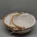 Vintiquewise(TM) QI003055.WF Oval Willow Basket with Double Drop Down Handles. 2 pack