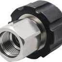 Pressure Washer Adapter Fitting, Stainless Steel M22-14mm to NPT 3/8 Female Thread for M22 Pressure Washer Hose, Connecting Hose Wand Power Washer Gun, 5000 PSI