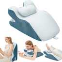 Ergonomic Memory Foam Wedge Pillow, Reading Pillow Wedge Weight Limit Under 165 lbs, Prone Pillow with Adjustbale Support Pillow Zipper Cover for Female Reading Relaxing Back Pain Relief