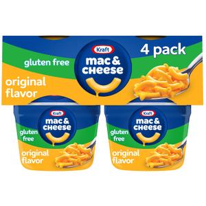 Kraft Gluten Free Mac and Cheese, Corn Pasta, 4 Cups, for Easy Dinner or Dinner Sides, Original Flavor, No Artificial Flavors, Preservatives or Dyes, 1.9 oz