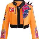 Coolproud Kpop Costume Kids,Girls Halloween Cosplay Costumes 3PSC Set Include Jacket T-Shirt Shorts, 150