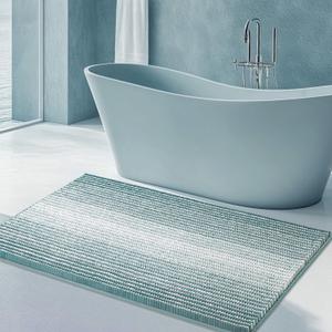 Large Bathroom Rugs Non Slip, Chenille Bath Mat Shower Rug Soft Water Absorbent Bathmat Bath Rug in Front of Bathtub Sink Bathroom Floor, Quick Dry Machine Washable, 24" x 43" Sea Green