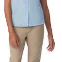 French Toast Peter Pan Collar Short Sleeve Blouse (Girls Standard & Plus Sizes), Blue, (White)
