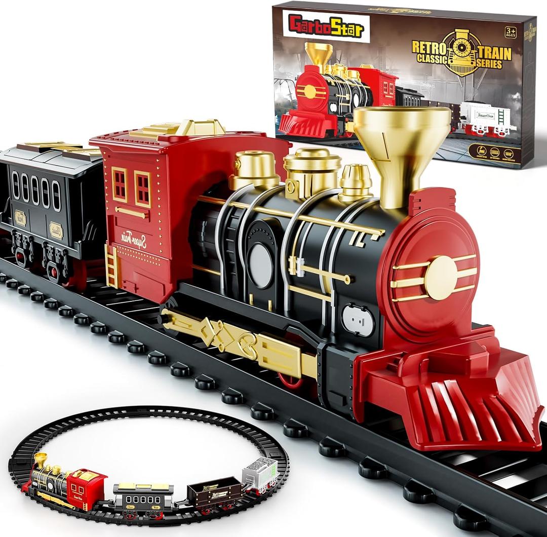 12 Pcs Train Set for Toddlers 2-4,Mini Track Motorized Trains Electric Christmas Toy,Classical Trian Sets for 3 4 5 6 7 8+ Years Old Kids Christmas Birthday Toys Gifts,No Batteries Included