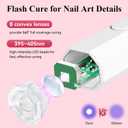 YSC Handheld UV Light for Gel Nails, Mini Portable Cordless UV Pen Light for Nails with Stands and LCD Display, Fast Flash Curing Nail Dryer for Home Salon & DIY Manicure