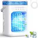 Portable Air Conditioners,Portable AC Unit with 3 Speed 2 Mist Modes Rapid Cooling,Mini Air Conditioner with 1000ML Water Tank 2/4H Timer LED Lights,Cooling AC Fan for Bedroom Office Camping Car RV