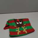 Dog Cat Christmas Sweater Boy Girl Ugly Reindeer Xmas Pet Clothes Holiday Puppy Costume New Year Gifts for Small Medium Large Dogs Outfits (L, Red Green Stripe Reindeer)