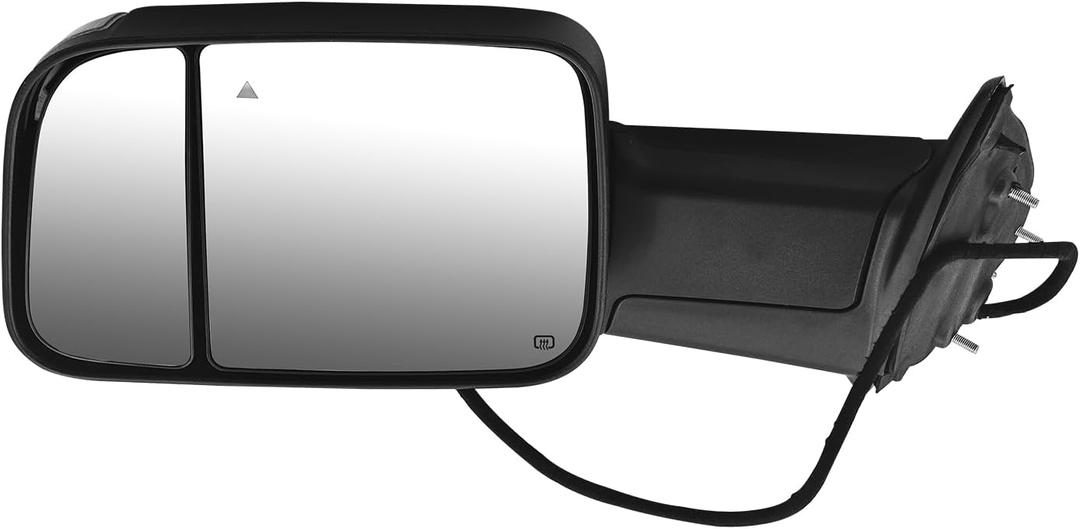 Left Driver Side Tow Mirror Fits for 2019-2022 Ram 2500 3500 2019-2020 4500 5500 Base Support Power Glass Adjust Heated Manual Folding with Turn Signal & Puddle& Driving Light with BSM, 12 x 24 x 8.6 inches